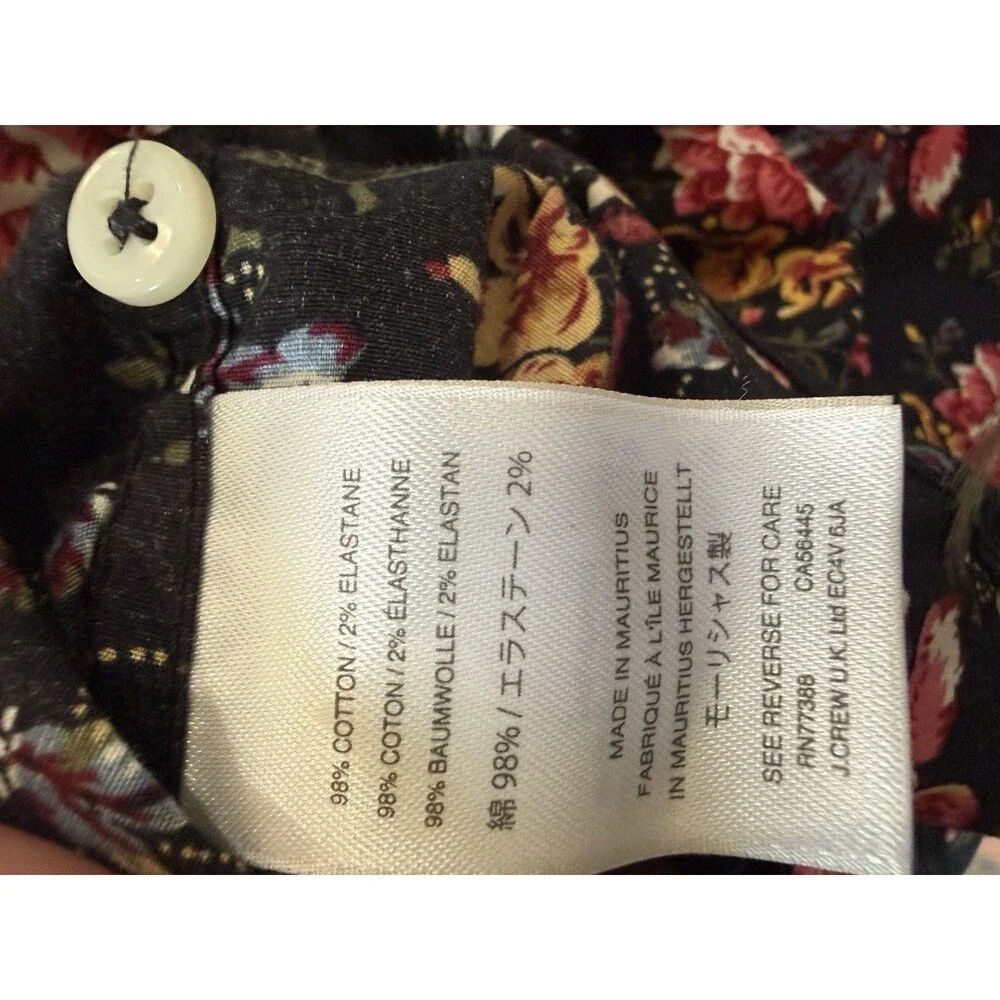 J.CREW Men's Floral Short Sleeve Button Up Slim Size Large